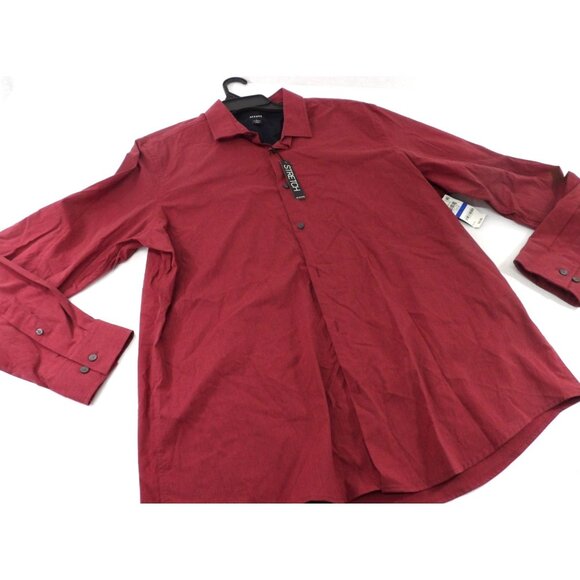 Alfani Men's Long Sleeve Button Up Burgundy Shirt XL NWT - Picture 2 of 5